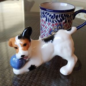 Vintage Puppy with Blue Ball Figurine.